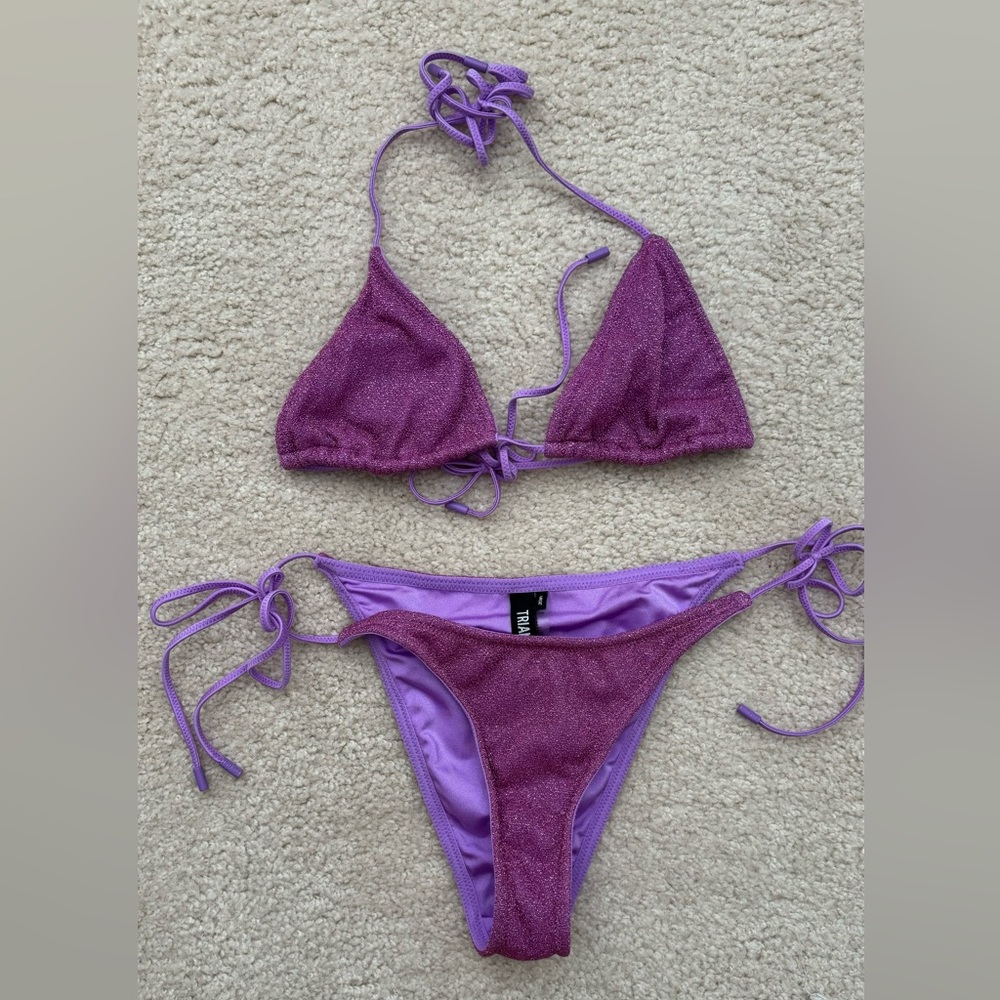 Triangl Bikini- Purple Glitter Vincia NWOT